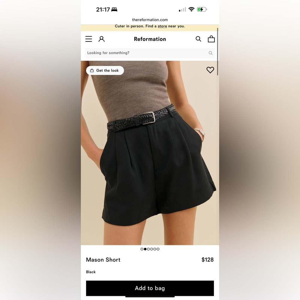 Reformation Mason Shorts - Black